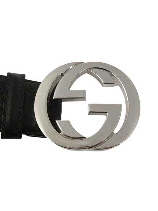 Gucci Interlocking Buckle Belt GG Black Leather main image 8